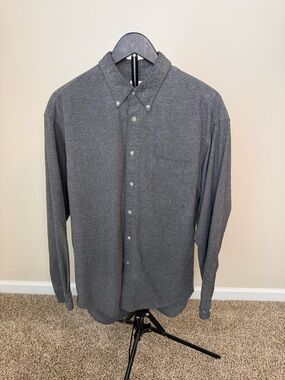 GAP Long-Sleeve Button-Down Shirt - Gray